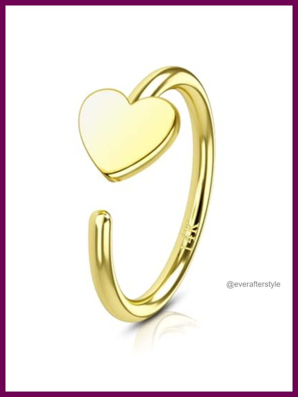 14K Gold Nose Hoop 20g Half Hoop Nose Ring